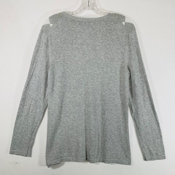 Tommy Hilfiger Womens Argyle Sweater Size L V Neck Pullover Long Sleeve Gray - Picture 11 of 11